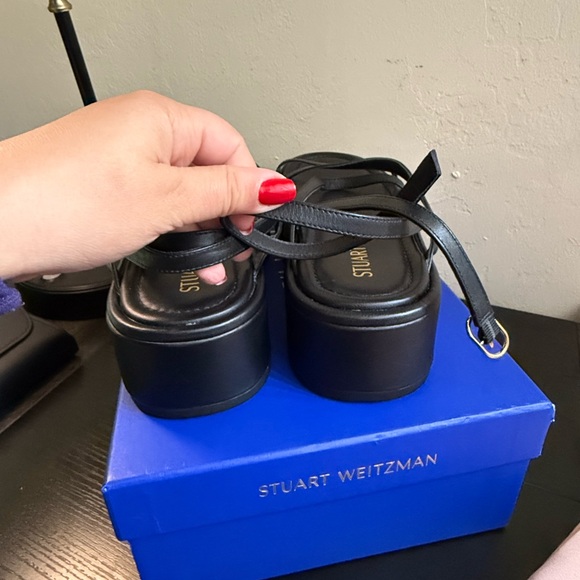 Stuart Weitzman Summerlift Calfskin Flatform Sandals Size 7 - Picture 5 of 6